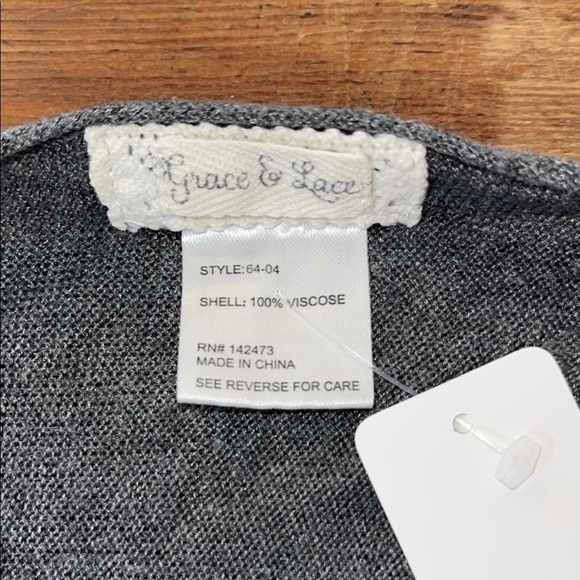 Grace & Lace Gray Asymmetrical Tunic sweater Top - Picture 7 of 7